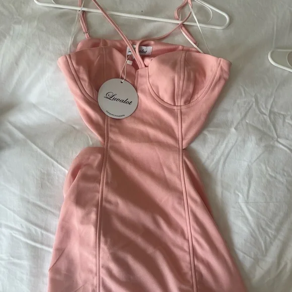 Hello Molly Blush Pink Strappy Mini Dress - Picture 4 of 5